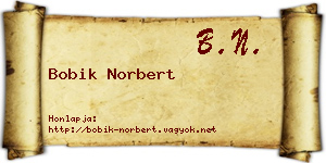 Bobik Norbert névjegykártya